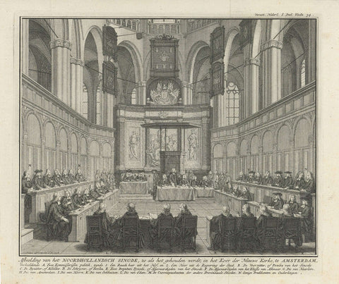 Synod held in the Nieuwe Kerk in Amsterdam, 1730, Jan Caspar Philips, 1738 - 1739 Canvas Print