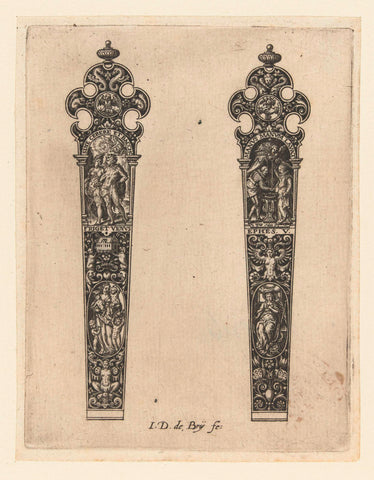 Two blades, Johann Theodor de Bry, 1571 - 1623 Canvas Print