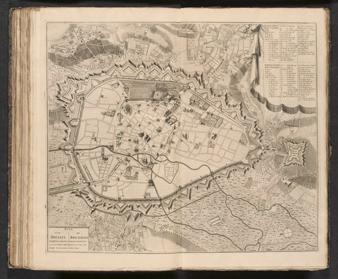 Plattegrond van Brussel, ca. 1701-1713, anonymous, 1727 - 1729 Canvas Print