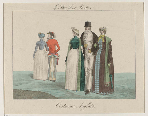 Le Bon Genre, 1817, No. 69 : Costumes Anglais, anonymous, 1817 Canvas Print