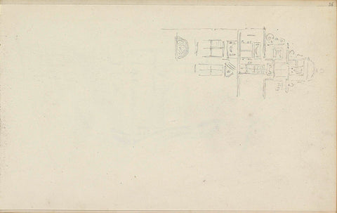 Façade with an elevated neck façade, Adrianus Eversen, c. 1828 - 1897 Canvas Print