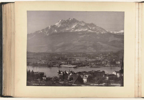 Cityscape over Lucerne against the background of Mount Pilate, anonymous, c. 1881 - c. 1900 Canvas Print