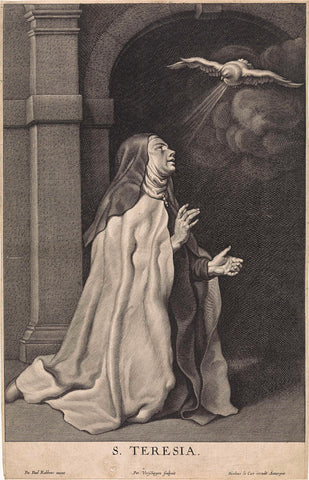 Het visioen van de H. Teresa van Avilla, Pieter van Schuppen, 1638 - 1702 Canvas Print