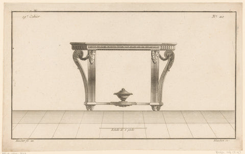 Table with vase, Jean Guillaume Blanchon, 1772–1779 Canvas Print