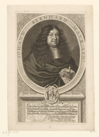 Portret van Johann Bernhard Mayr, Jakob von Sandrart, c. 1670 Canvas Print