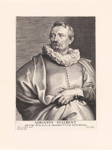 Portrait of the painter Adriaen van Stalbemt, Paulus Pontius, 1616 - 1657 Canvas Print