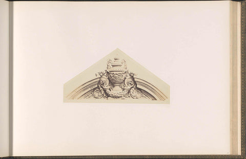 Plaster model for decoration above a door of the Pavillon Richelieu in the Palais du Louvre by Barles, Édouard Denis Baldus, c. 1855 - c. 1857 Canvas Print