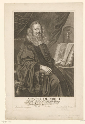 Portret van Johannes Olearius, Jakob von Sandrart, 1685 Canvas Print