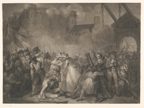 Storming of the Bastille, 14 July 1789, William Nutter, 1792 Canvas Print