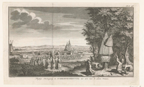 Procession after statue of the Virgin Mary at Scherpenheuvel, 1637 (?), anonymous, 1737 Canvas Print