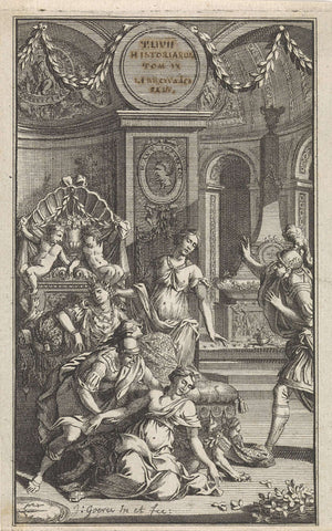 Suicide of Cleopatra, Jan Goeree, 1710 Canvas Print