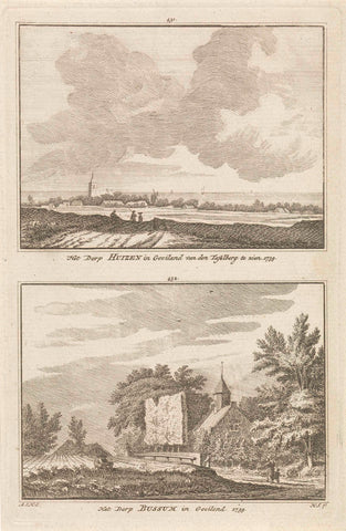 Views of Huizen en Bussum, Hendrik Spilman, 1757 Canvas Print