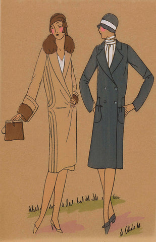 Très Parisien, 1928, No 6: Créations BEER / 2.- MONDAINE - Elegant manteau..., anonymous, 1928 Canvas Print