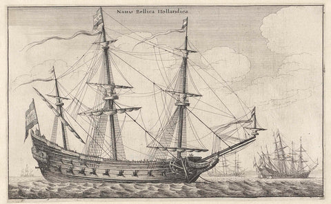 Dutch warship, Wenceslaus Hollar, 1647 Canvas Print