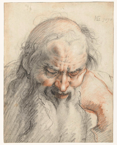 Bust of an old man, Hendrick Goltzius, 1610 Canvas Print