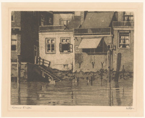 Rear facades of the Voorstraat 239, 237, 235 and 233 in Dordrecht, Willem Witsen, c. 1900 Canvas Print