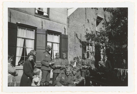  Wehrmacht soldiers peel potatoes, anonymous, 1940 Canvas Print