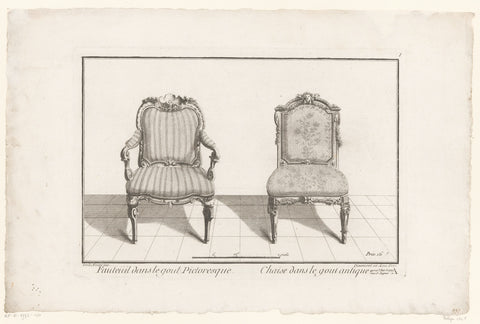 Two chairs, anonymous, 1753 - 1775 Canvas Print