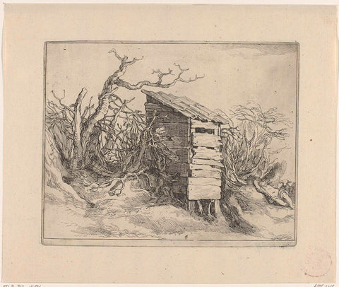 Shed, Frederick Bloemaert, after 1635 Canvas Print