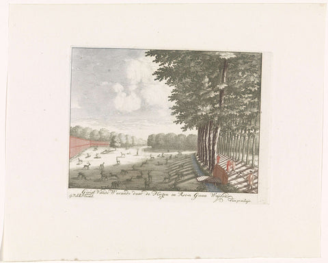 View of the deer camp of Paleis Soestdijk, anonymous, 1695 Canvas Print