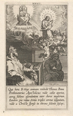 Catharina is taken up into heaven, Cornelis Galle (I), 1603 Canvas Print