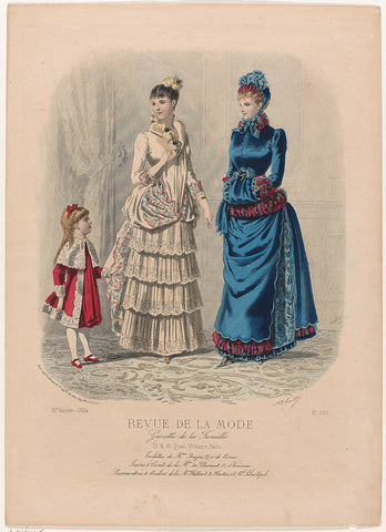 Revue de la Mode, Gazette de la Famille, Sunday, March 9, 1884, 13th year, No. 636: Toilets of Mrs. Bazin (...), A. Chaillot, 1884 Canvas Print