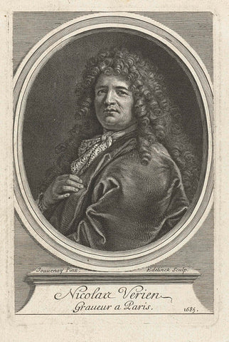 Portret van Nicolas Verien, Gerard Edelinck, 1685 Canvas Print