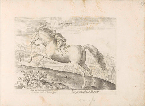 Racehorse with rider, anonymous, 1624 - before 1648 Canvas Print