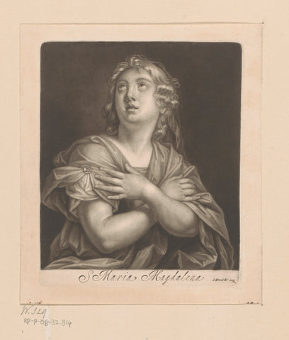 H. Maria Magdalena, John Smith (prentmaker/ uitgever) (attributed to), 1662 - 1742 Canvas Print