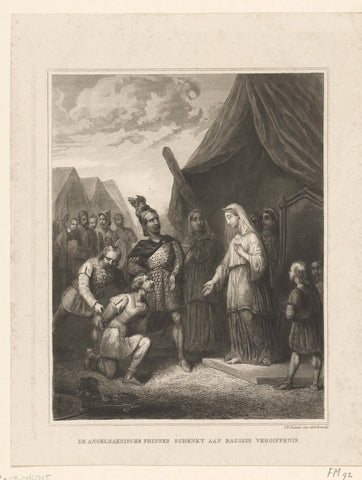 Radagijs, king of Warmond, is forgiven by his Anglo-Saxon bride, 534, Johann Wilhelm Kaiser (I), 1838 - 1840 Canvas Print