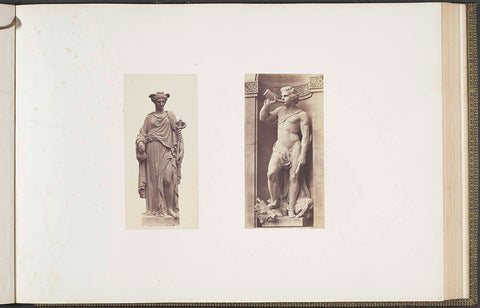 Plaster models for sculptures on the Palais du Louvre: left 