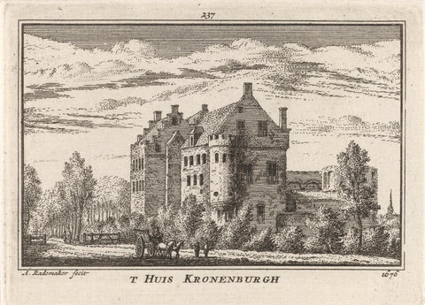 View of House Kronenburg, Abraham Rademaker, 1727 - 1733 Canvas Print