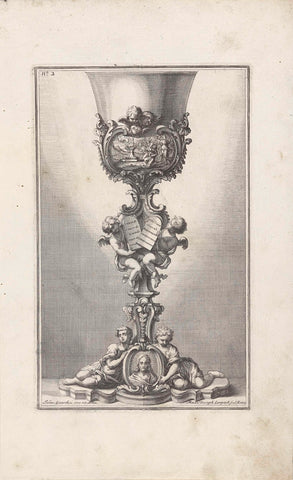 Chalice with sacrifice scene, putti and portrait of Christ, Maximilian Joseph Limpach, 1714 Canvas Print