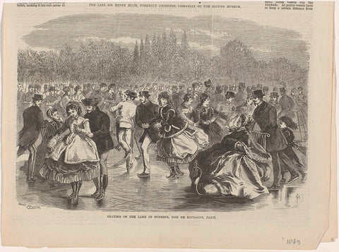 The Illustrated London News, Supplement, 6 Feb. 1869 : Skating on the lake of Suresn (...), Jules Pelcoq, 1869 Canvas Print