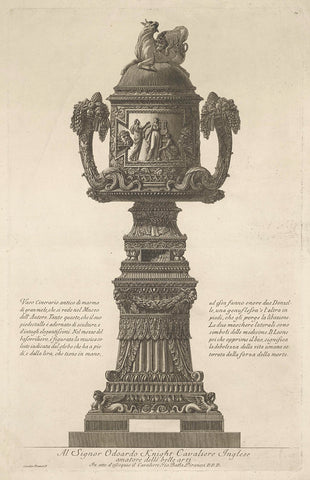 As vase on pedestal, Giovanni Battista Piranesi, 1778 Canvas Print