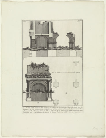 Reconstruction of remains of the Porticus of Philip in Rome, Giovanni Battista Piranesi, c. 1756 - c. 1757 Canvas Print