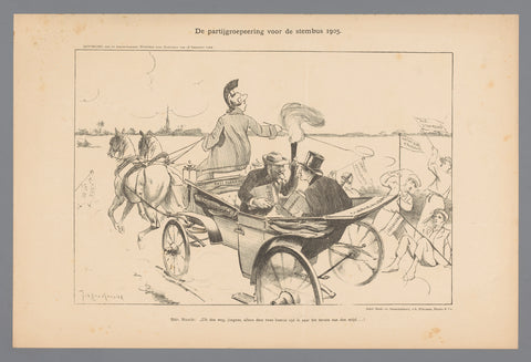 De partijgroepeering voor de stembus 1905, Johan Braakensiek, 1904 Canvas Print