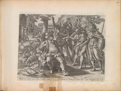 David's men ask Nabal for food, Maerten de Vos, 1643 Canvas Print