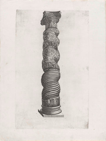 Twisted column from St. Peter's Basilica (Colonna Santa), Nicolas Beatrizet, 1525 - 1565 Canvas Print