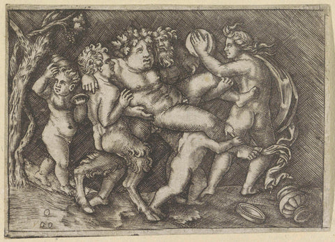 Bacchus worn by satyrs, anonymous, in or after 1528 Canvas Print