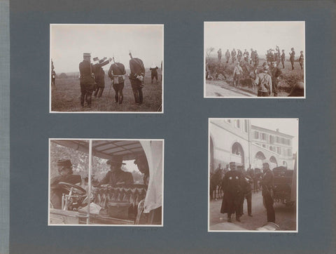 Soldiers and a horse by a roadside in France, anonymous, 1902 Canvas Print