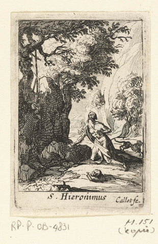 De boetvaardige Hiëronymus, Jacques Callot, 1632 - 1699 Canvas Print