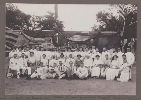 Group photo at the tennis club, Augusta Curiel (possibly), 1912 Canvas Print