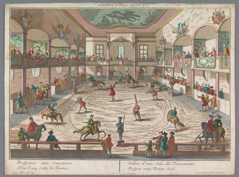 View of a tournament school, Georg Balthasar Probst, 1742 - 1801 Canvas Print