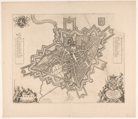 Map of Breda, anonymous, c. 1700 - 1728 Canvas Print