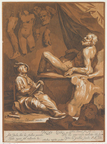 Title page for: Abraham Bloemaert, Oorspronkelyk and renowned konstryk drawing book. Part 1, Frederick Bloemaert, 1628 - 1709 Canvas Print