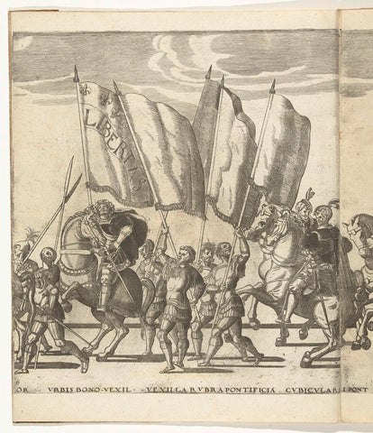 Standard bearers, plate 6, Nicolaas Hogenberg, 1620 - 1699 Canvas Print