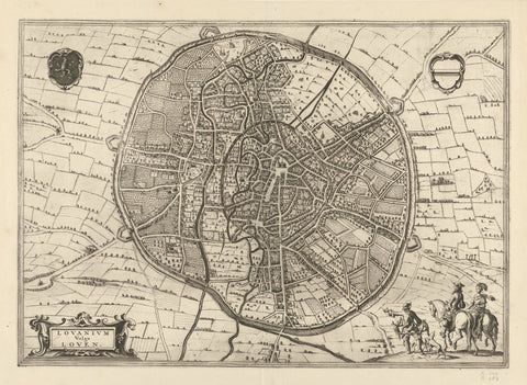 Map of Leuven, Jan Luyken, 1682 Canvas Print