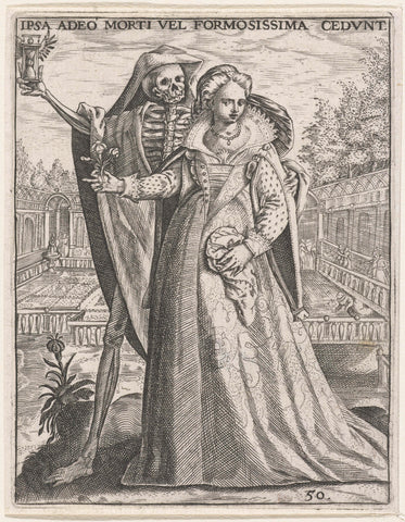 Death comes to pick up beauty, Johann Theodor de Bry, 1596 Canvas Print