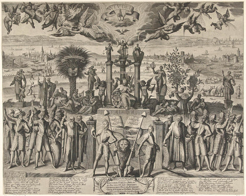 De gelukkige staat der Nederlanden, 1603, Hendrick Hondius (I), 1603 Canvas Print